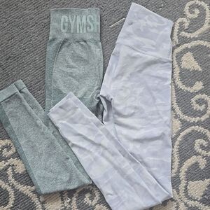BUNDLE Lululemon/Gymshark Leggings - Teal and Light Gray Camo